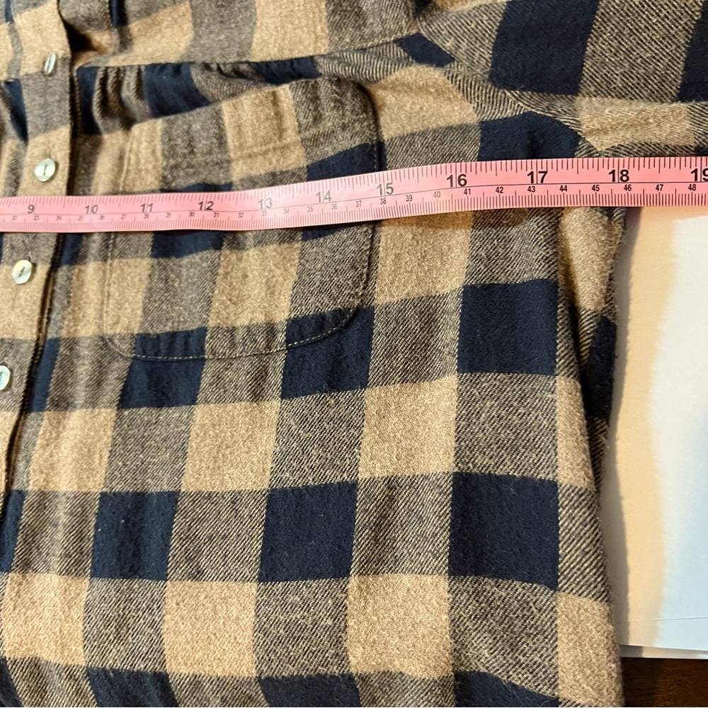 Madewell Buffalo Plaid Soft Flannel Blouse with Feminine Details Oversized XS - Picture 8 of 11